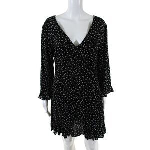 MINKPINK Womens Dandelion Polka Dot A Line Dress Black Size Large 11431511